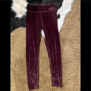 Pink velvet pants